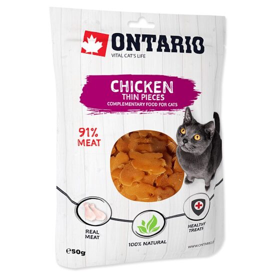 Gardumi kaķiem Ontario Cat Chicken Thin Pieces 50g