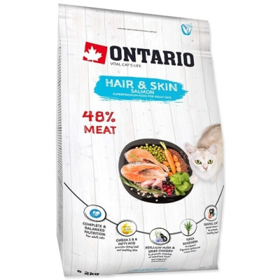 Sausā barība kaķiem Ontario Cat Hair and Skin 2kg