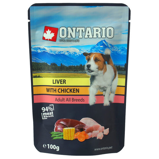 Konservi suņiem Ontario Dog Liver with Chicken in Broth 100 g