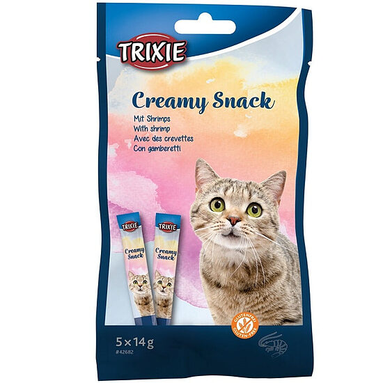 Gardumi kaķiem Trixie Creamy Snack with shrimp 5×14g
