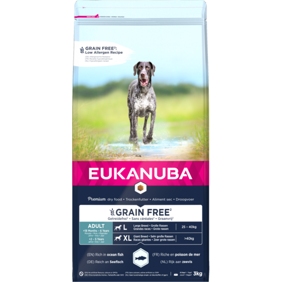 Dog dry food Eukanuba Adult Large Ocean Fish Grain Free 3 kg