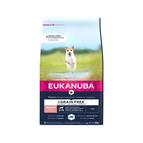 Dog dry food Eukanuba Senior Small and Medium Ocean fish Grain Free 3 kg