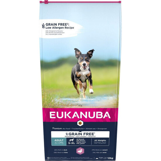 Dog dry food Eukanuba Adult All Breed Duck Grain Free 12 kg