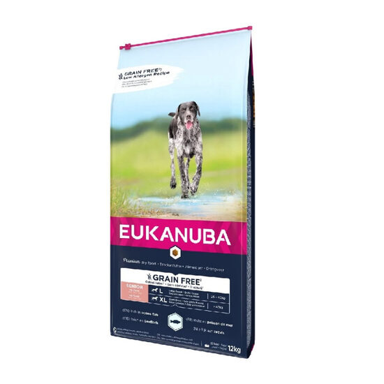 Dog dry food Eukanuba Senior Large Grain Free ocean fish 12 kg