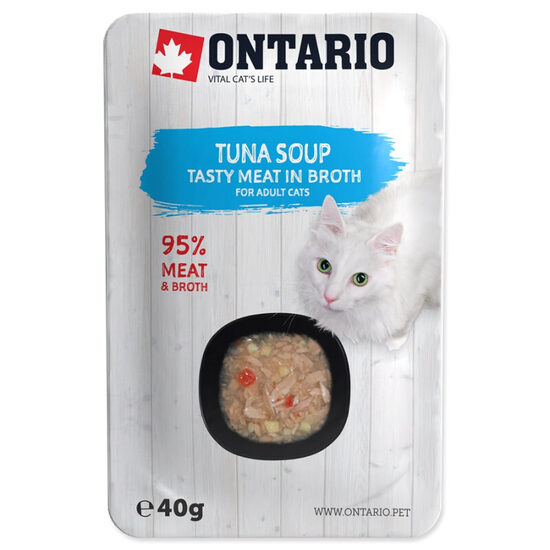 Konservi zupa kaķiem Ontario Soup Adult Tuna with Vegetables 40g