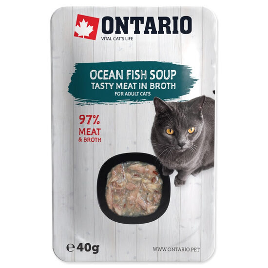 Konservi zupa kaķiem Ontario Soup Adult Ocean Fish with Vegetables 40g