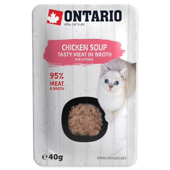 Konservi zupa kaķiem Ontario Soup Kitten Chicken Carrot with Rice 40g