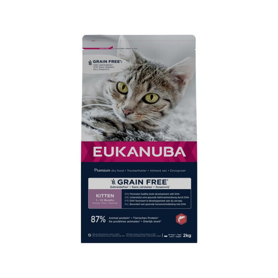 Sausā barība kaķēniem Eukanuba Cat Kitten Grain free Salmon 2 kg