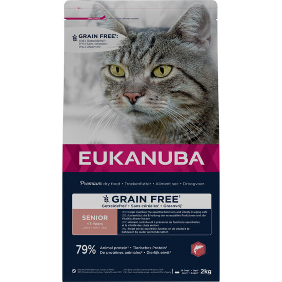Sausā barība kaķiem Eukanuba CAT Senior GRAIN FREE Salmon 2 kg