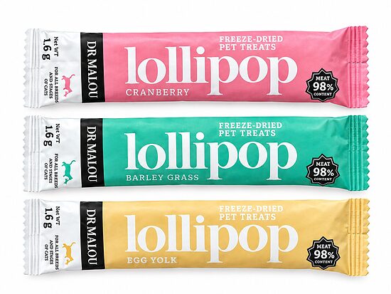 Gardums kaķiem DR Malou Freeze-dried meat lollipops for cats mix of flavors 25g (3 gab)