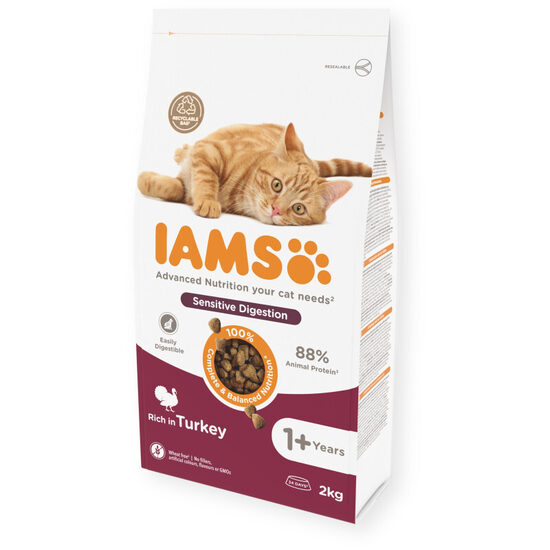 Sausā barība kaķiem IAMS Cat Advanced Nutrition Sensitive Digestion Turkey 10 kg