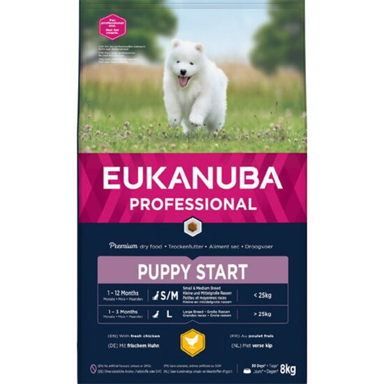 Dog dry food Eukanuba Dog Puppy Start All Chicken 8 kg