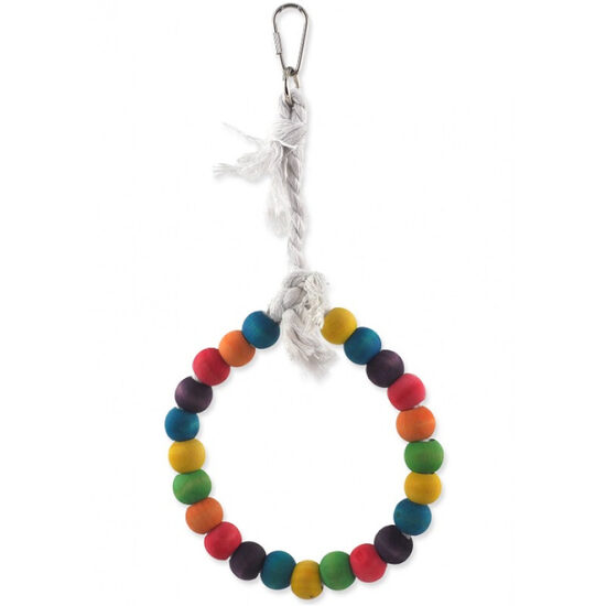 Rotaļlieta putniem Placek Bird Jewel Seesaw wooden with rope coloured ring 15 cm