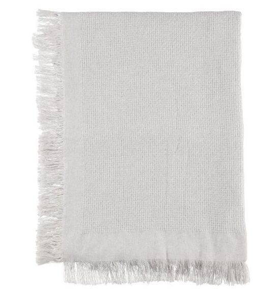 4Living Fringed Throw 130x170cm Light Gray