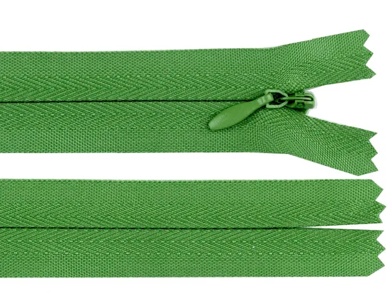 Neredzamais rāvējslēdzējs Nr.3 18 cm īru zaļā krāsā (uz vietas)