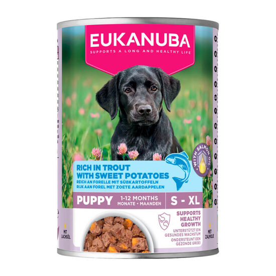 Konservi kucēniem Eukanuba CAN LC PUP AB Trout Sweet Potatoes 400 g