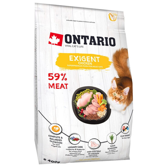 Sausā barība kaķiem Ontario Cat Exigent 0,4kg