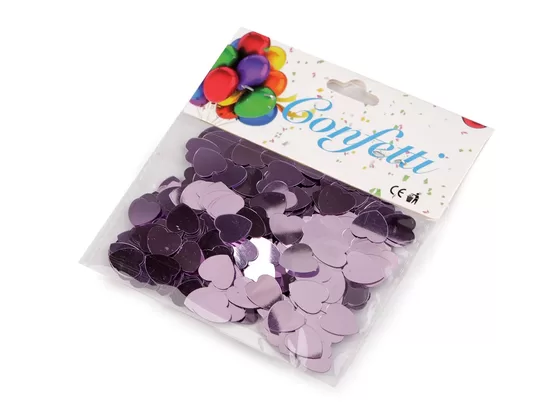 Konfeti komplekts sirsniņas violetā krāsā (uz vietas)