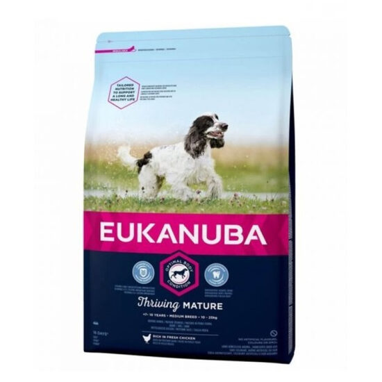Dog dry food Eukanuba Mature and Senior Medium Chicken 3 kg