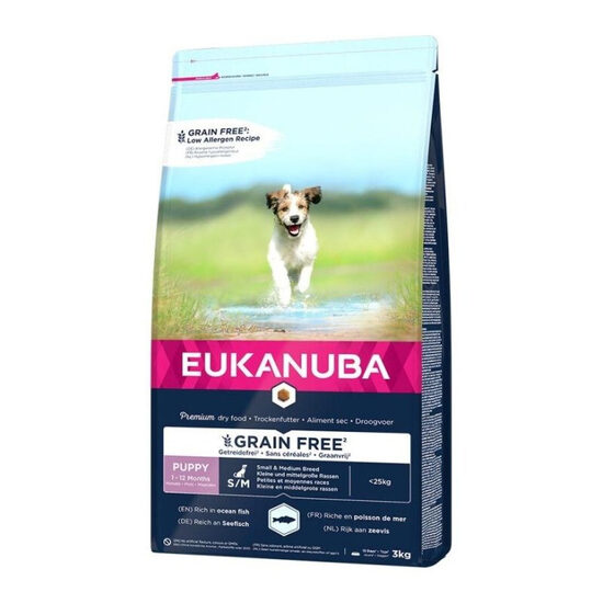Dog dry food Eukanuba Puppy & Junior Small & Medium Grain free ocean fish 3 kg