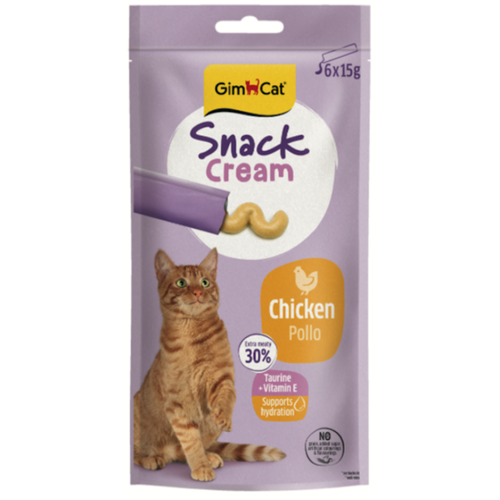 GimCat SNACK CREAM CHICKEN Cat Treats 6x15g