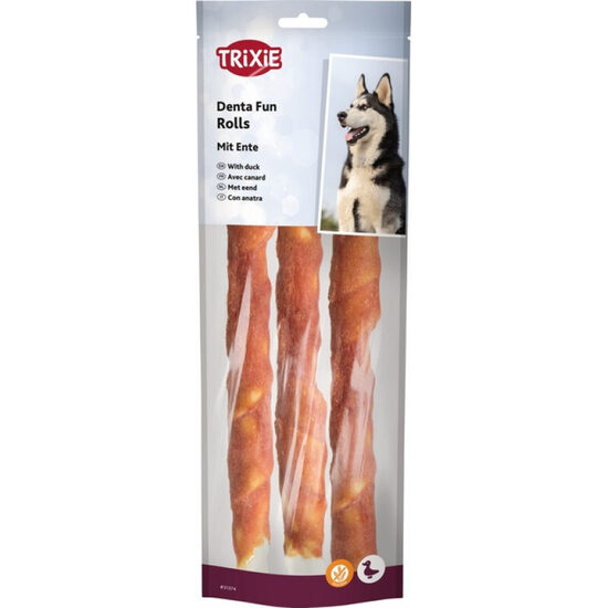Gardums suņiem Trixie Denta Fun Marbled Beef Chewing Rolls 17 cm 3gab/140 g