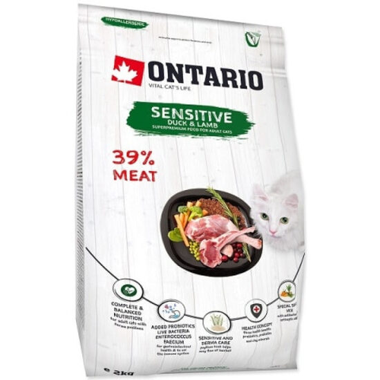 Sausā barība kaķiem Ontario Cat Sensitive Derma 2kg