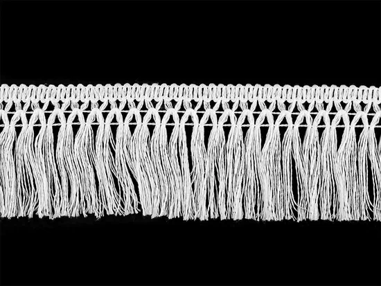 Kokvilnas bārkstis platums 55 mm balts 