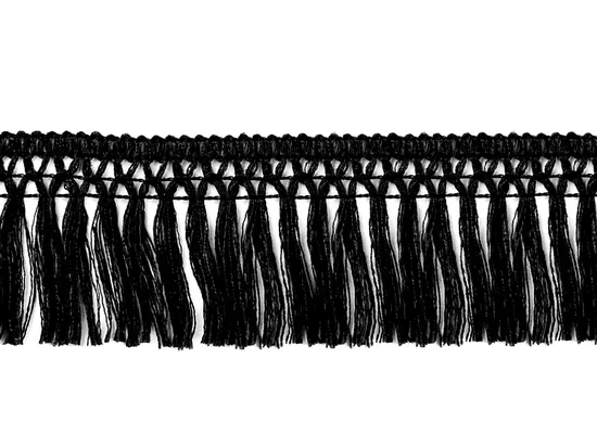 Kokvilnas bārkstis platums 55 mm melns