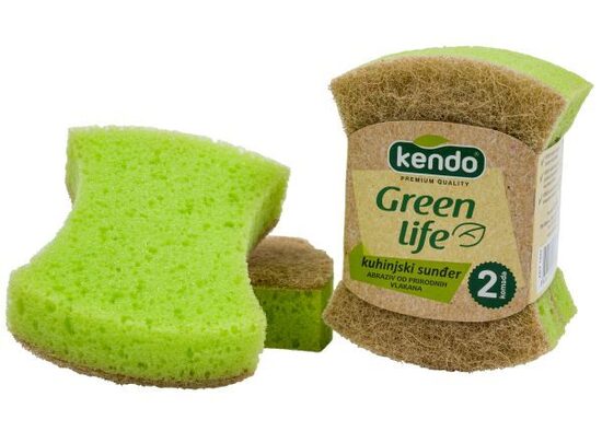 Kendo Trauku švammes 2 gab. 11x8.5cm zaļa 15g