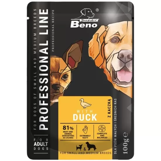 Super Beno konservi suņiem "M/S" Pouch ar pīles gaļu 100 g