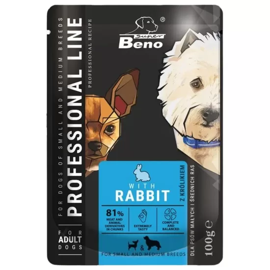 Super Beno konservi suņiem "M/S" Pouch ar truša gaļu 100 g