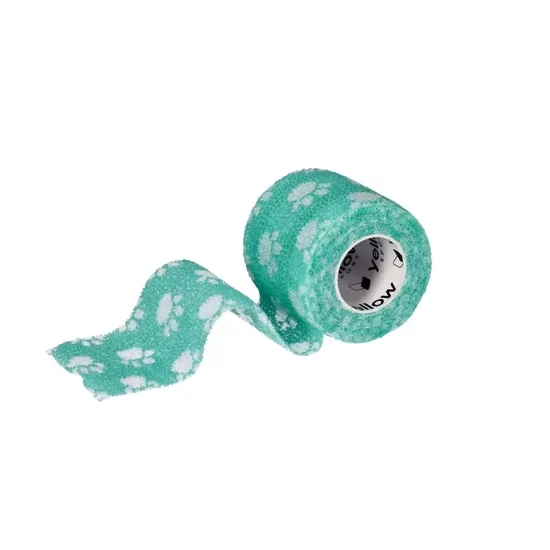 Elastic adhesive bandage Zarys yellowBAND, non-sterile, 5cmx4.5m green paws N1