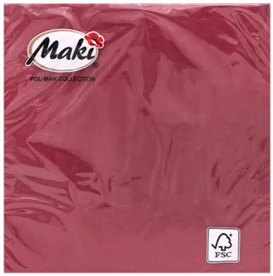 Salvetes 20 gab. 33x33cm 3 kārtu bordo 110g