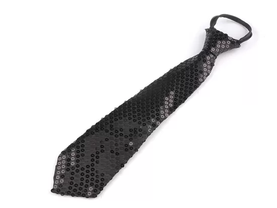 Party tie with sequins black