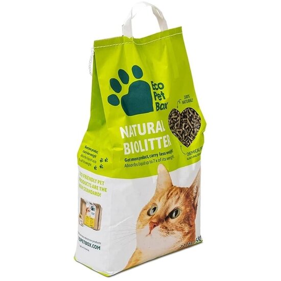 EcoPetBox Natural Biolitter dabiskas izcelsmes pakaiši kaķiem un putniem 5kg