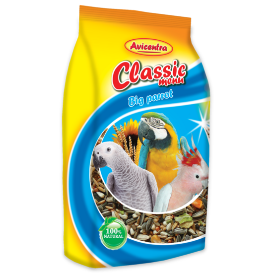 Barība lielajiem papagaiļiem AVICENTRA standard feed for big parrots 1kg