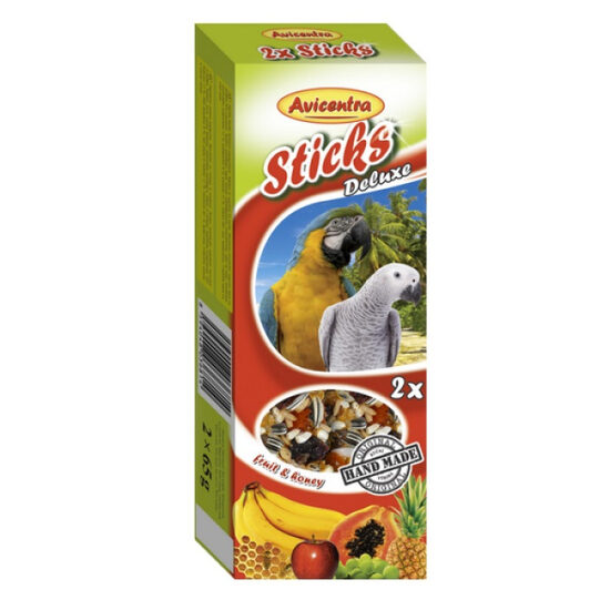 Papildbarība putniem AVICENTRA Sticks fruit for big parrots 2*60gr