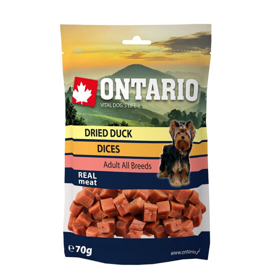 Gardums suņiem Ontario Dog Duck Dice Small 70g