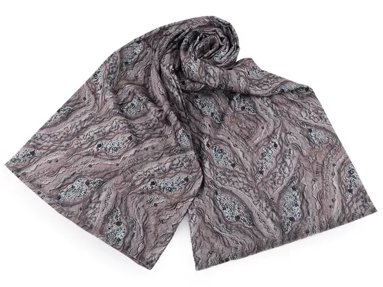 Šalle lakats marmora raksts silts 70x185 cm