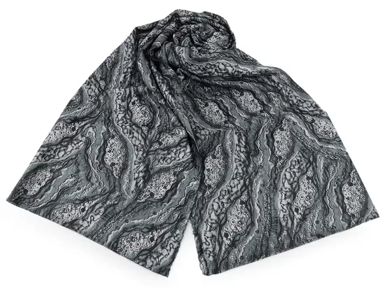 Šalle lakats marmora raksts silts 70x185 cm