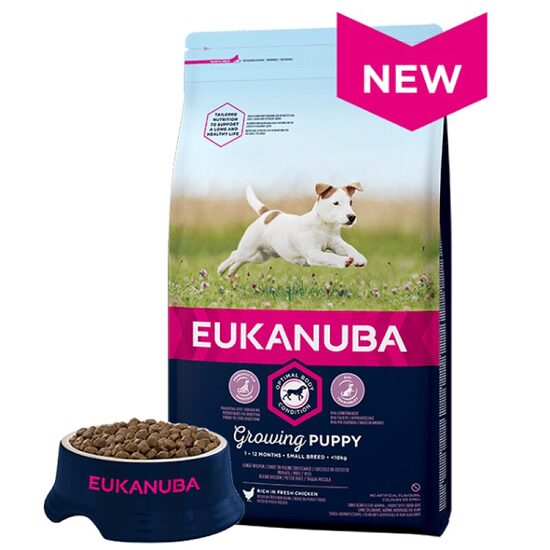 Dog dry food Eukanuba Puppy & Junior Small Chicken 3 kg