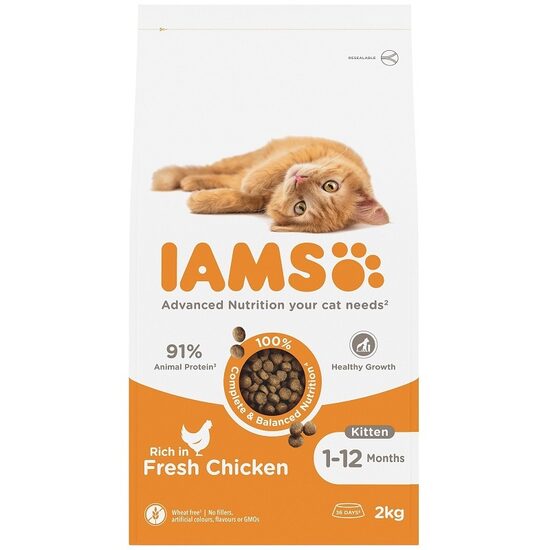 Sausā barība kaķēniem IAMS CAT KITTEN CHICKEN 10 kg