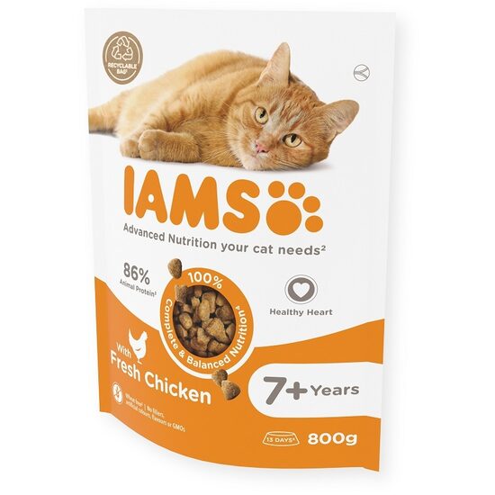 Sausā barība kaķiem IAMS CAT SENIOR CHICKEN 800 g