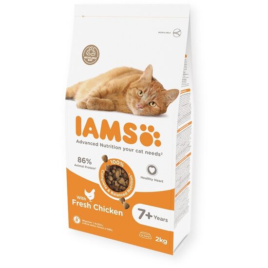 Sausā barība kaķiem IAMS CAT SENIOR CHICKEN 10 kg
