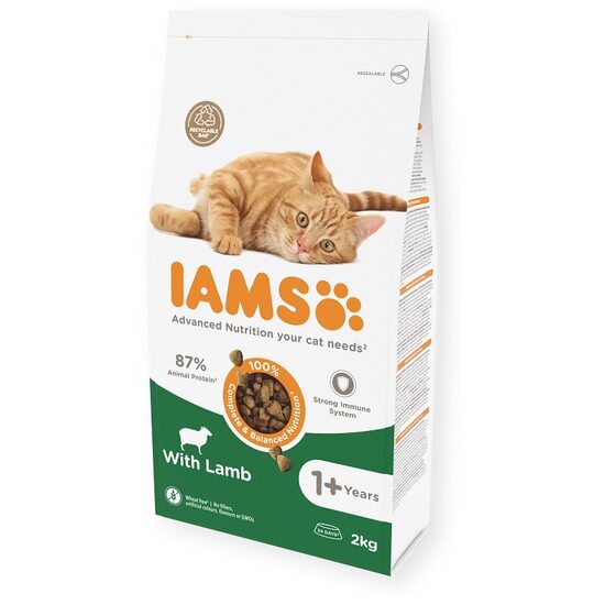 Sausā barība kaķiem IAMS CAT ADULT LAMB 2 kg