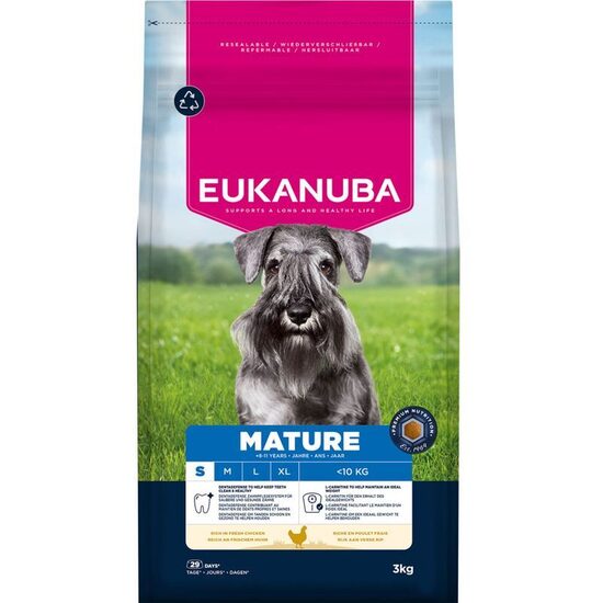 Dog dry food Eukanuba Mature and Senior Small/Medium Chicken 3 kg