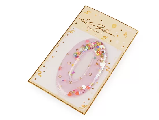 Dzimšanas dienas pašlīmējoši cipars 0 ar kustīgiem fliteriem (uz vietas)