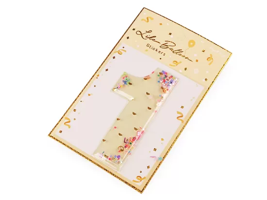 Dzimšanas dienas pašlīmējoši cipars 1 ar kustīgiem fliteriem (uz vietas)