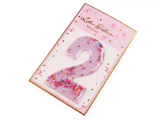 Dzimšanas dienas pašlīmējoši cipars 2 ar kustīgiem fliteriem (uz vietas)